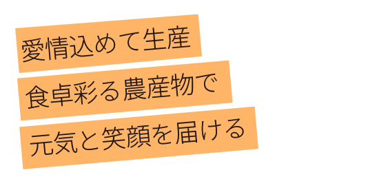 愛情込めて生産 食卓彩る農産物で元気と笑顔を届ける